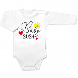 Body dlhý rukáv Baby 2024, Baby Nellys, biele, veľ. 68