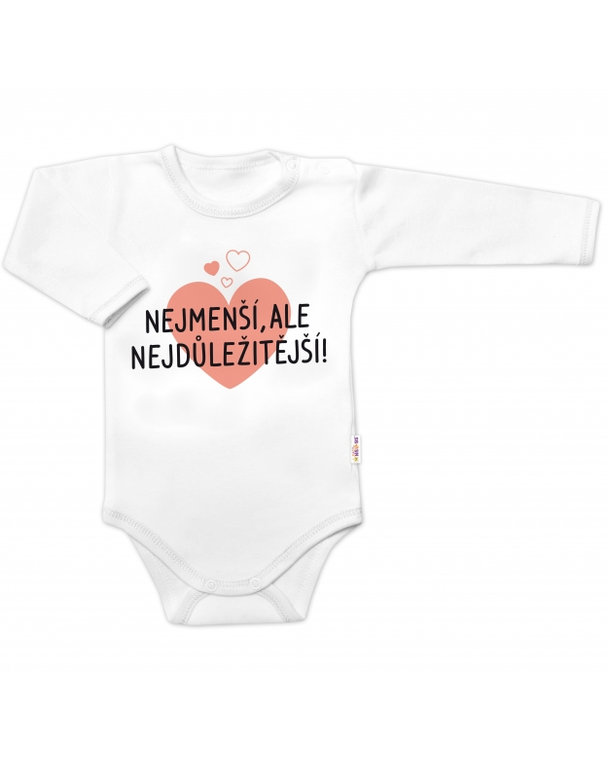 Body dlhý rukáv, Nejmenší, ale nejdůležitější, Baby Nellys, biele, veľ. 62