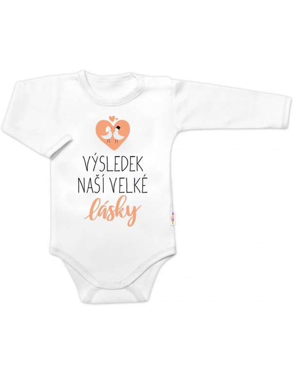 Body dlhý rukáv, Výsledek naší velké lásky, Baby Nellys, biele, veľ. 68