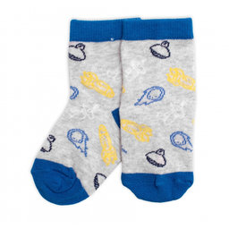 Detské bavlnené ponožky Vesmír - sivé