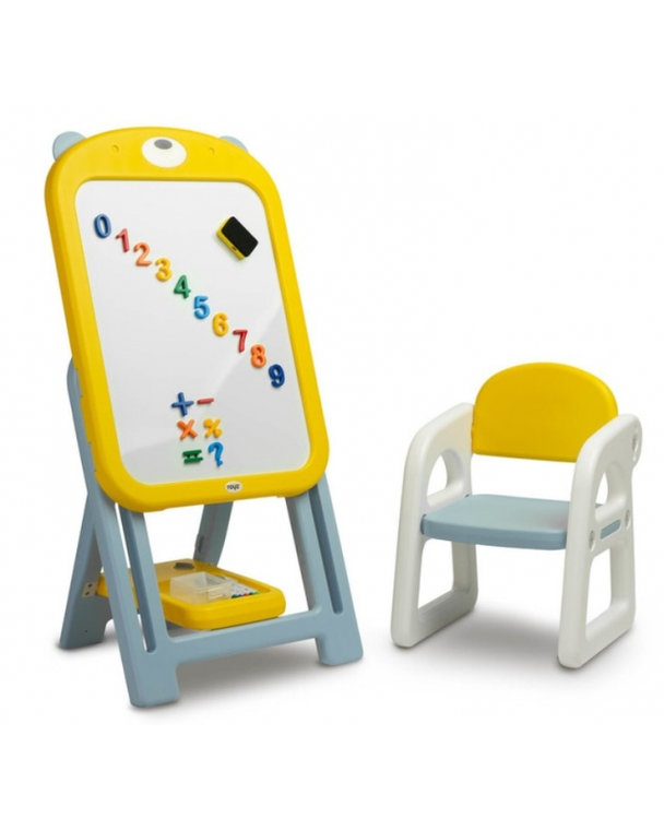 Detská magnetická tabuľa so stolíkom TOYZ TED - žltá