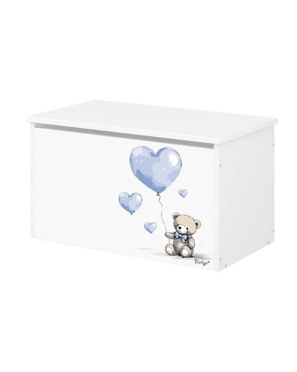 Box na hračky Nellys - Teddy love - modrý