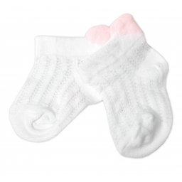 Dojčenské žakárové ponožky so vzorom, Srdiečko, biele, 6-12m