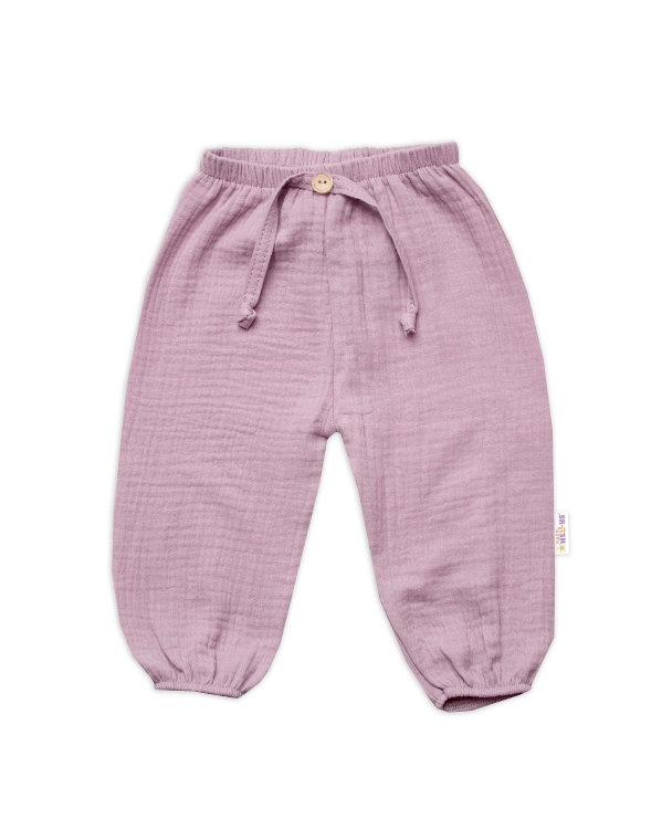 Mušelínové nohavice Girl, Hand Made, púdrovo ružové, veľ. 86
