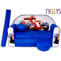 Rozkladacia detská pohovka XL Nellys, Formule v modre