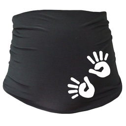 Tehotenský pás s ručičkami - čierny, L/XL, Be MaaMaa