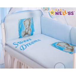 Baby Nellys Mantinel 420 cm s obliečkami Sweet Dreams by Teddy - modrý