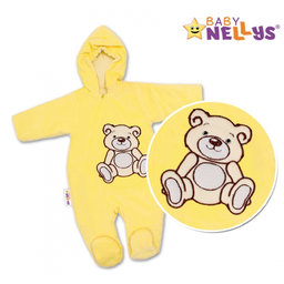 BABY NELLYS Kombinézka/overal Medvedík Teddy - krémová