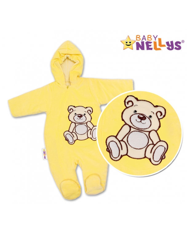 BABY NELLYS Kombinézka/overal Medvedík Teddy - krémová