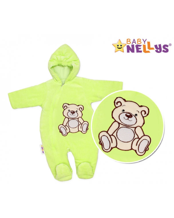 BABY NELLYS Kombinézka/overal Medvedík Teddy - zelená