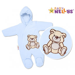 BABY NELLYS Kombinézka/overal Medvedík Teddy - modrá