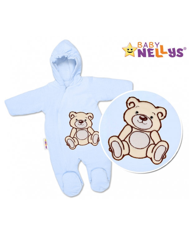 BABY NELLYS Kombinézka/overal Medvedík Teddy - modrá