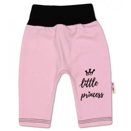 Baby Nellys Bavlnené tepláčky, ružové Little Princess